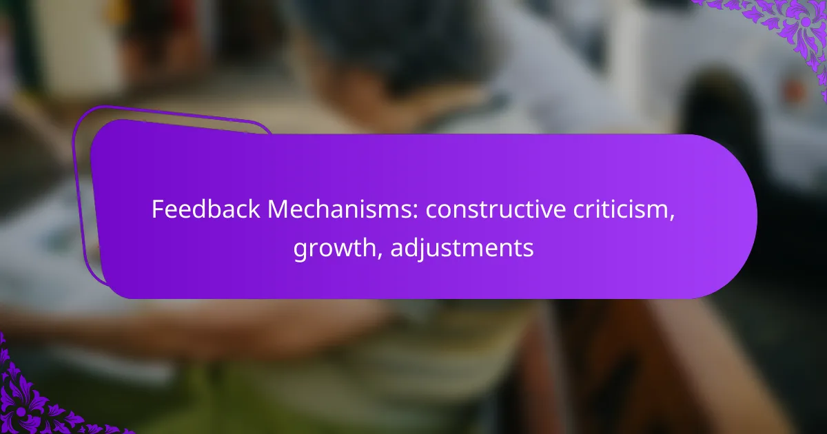 Feedback Mechanisms: constructive criticism, growth, adjustments