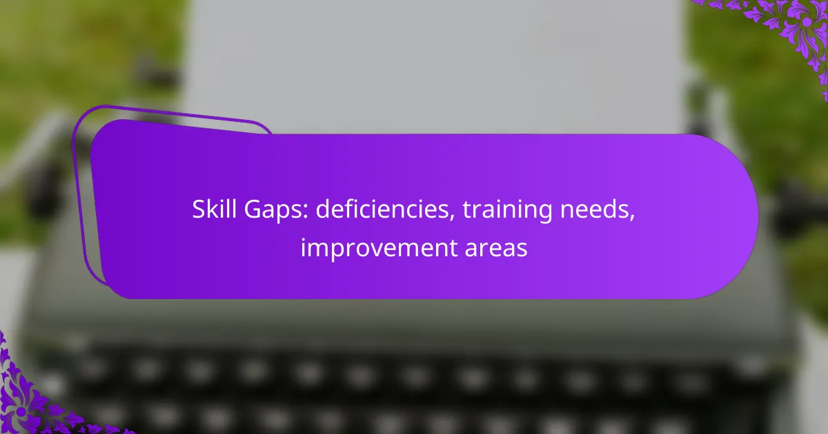 Skill Gaps: deficiencies, training needs, improvement areas