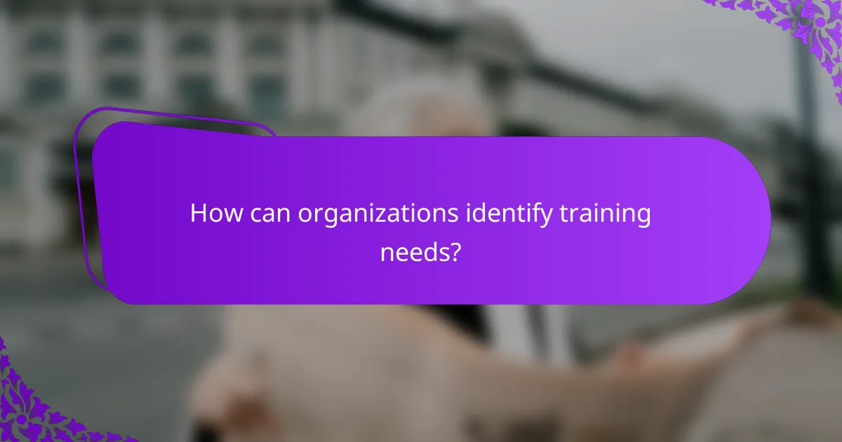 How can organizations identify training needs?