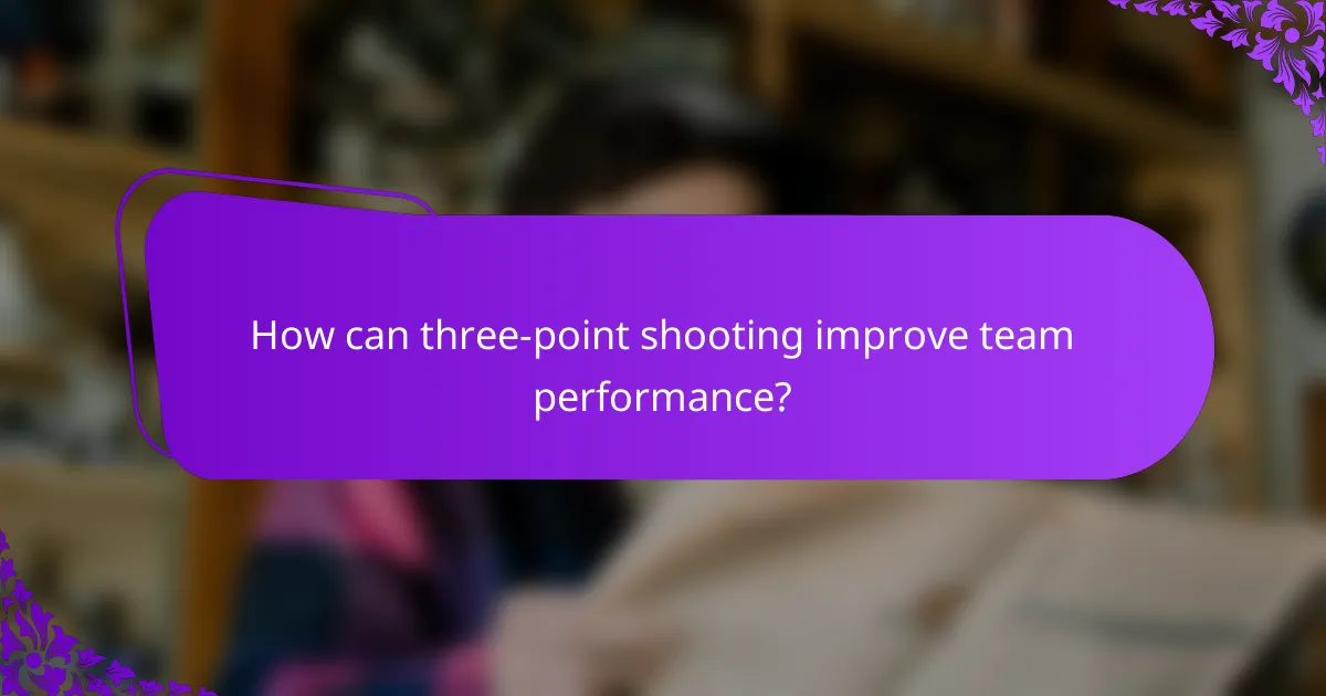 How can three-point shooting improve team performance?