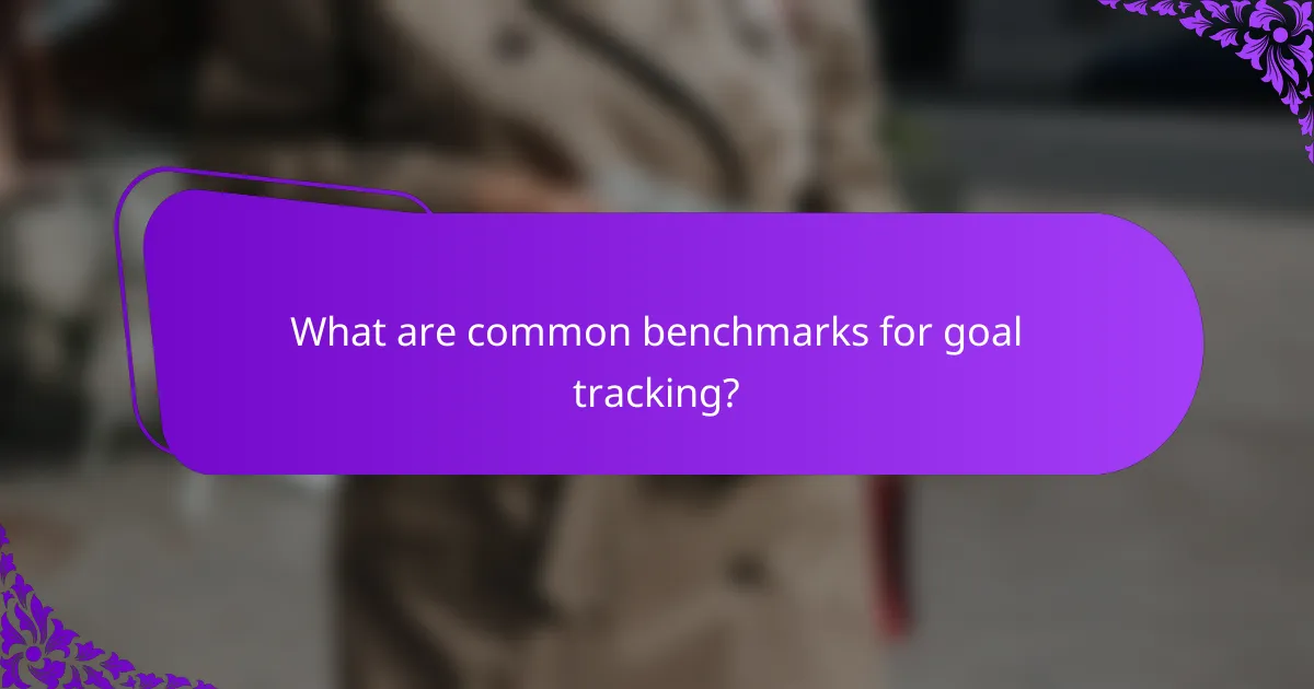 What are common benchmarks for goal tracking?