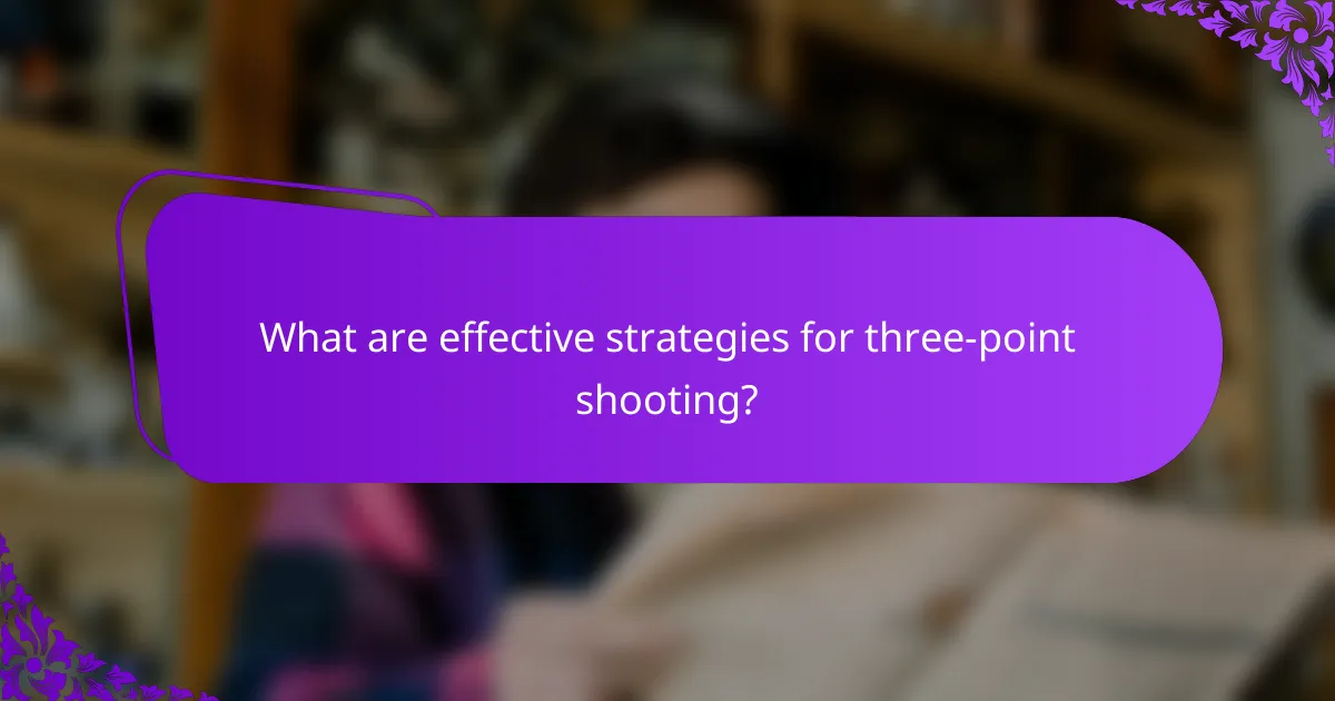What are effective strategies for three-point shooting?