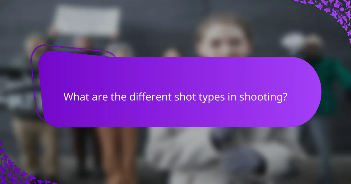 What are the different shot types in shooting?