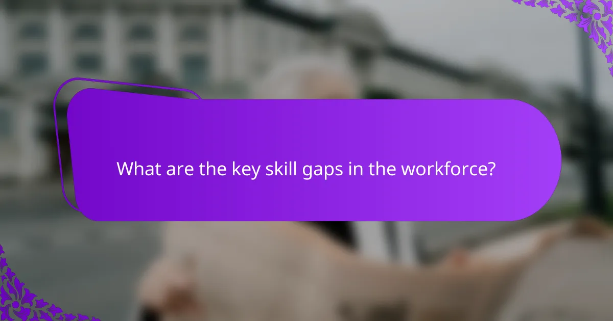 What are the key skill gaps in the workforce?